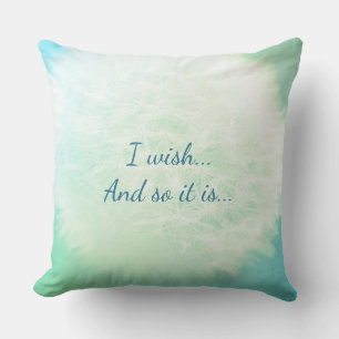 Teal och vit inspirerande design kudde