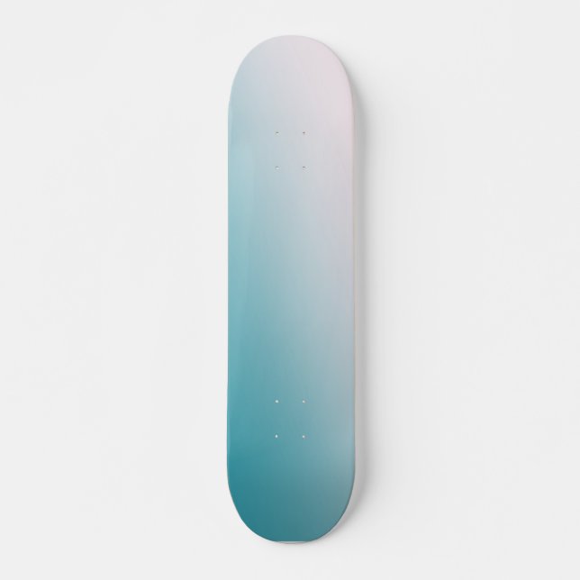 Teal och vit övertoning mini skateboard bräda 18,5 cm (Framsida)