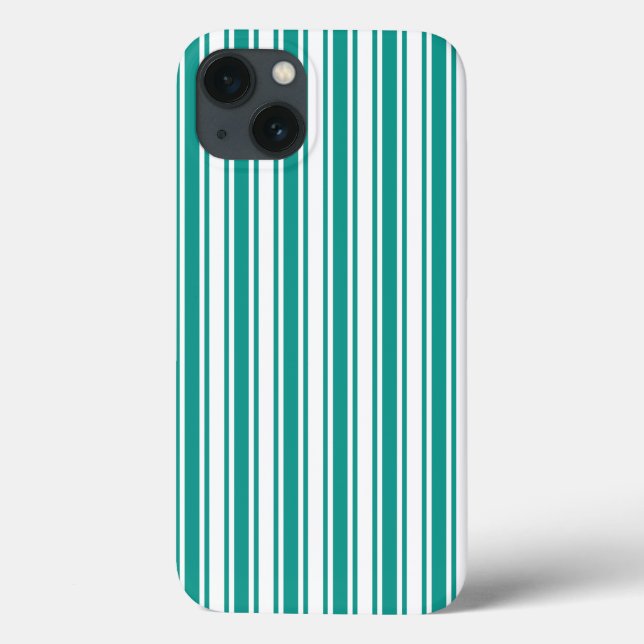 Teal och white candy rand Fodral-Mate iphone case (Baksida)