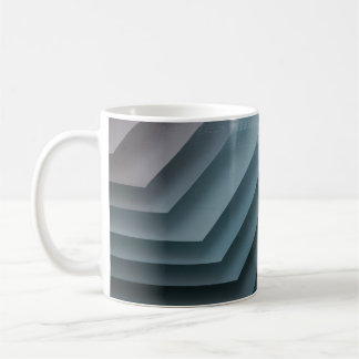 Teal och white digital tapet kaffemugg