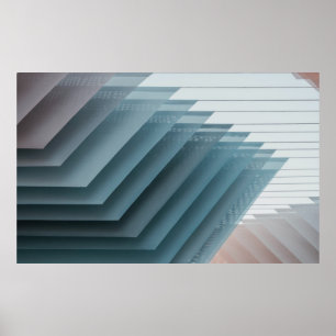 Teal och white digital tapet poster