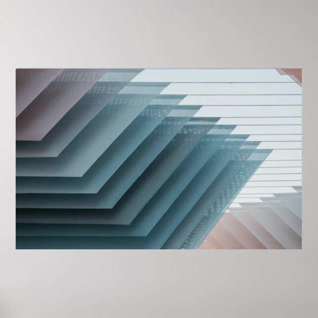 Teal och white digital tapet poster (Framsidan)