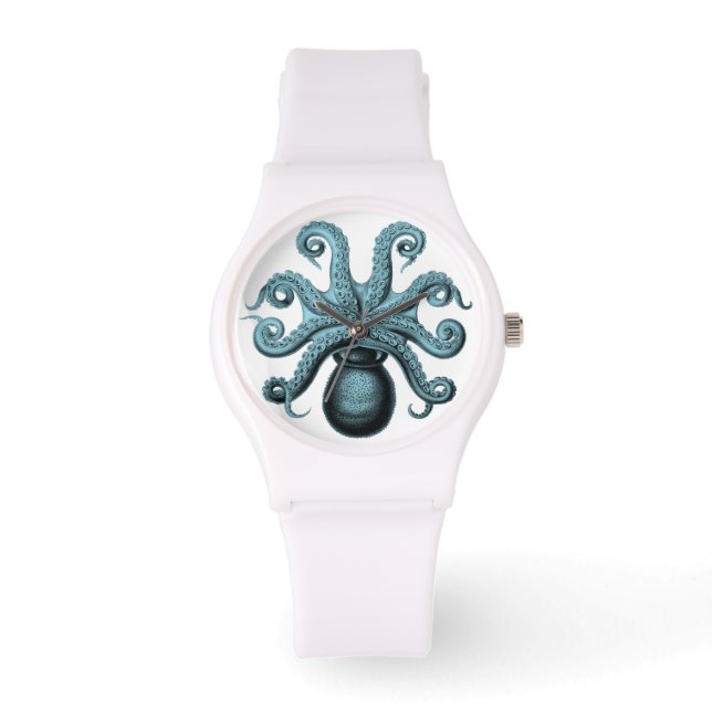 Teal Octopus on Watch Armbandsur (Framsida)
