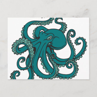 Teal Octopus Vykort