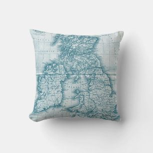 Teal Old World Antique Karta Pillow Kudde