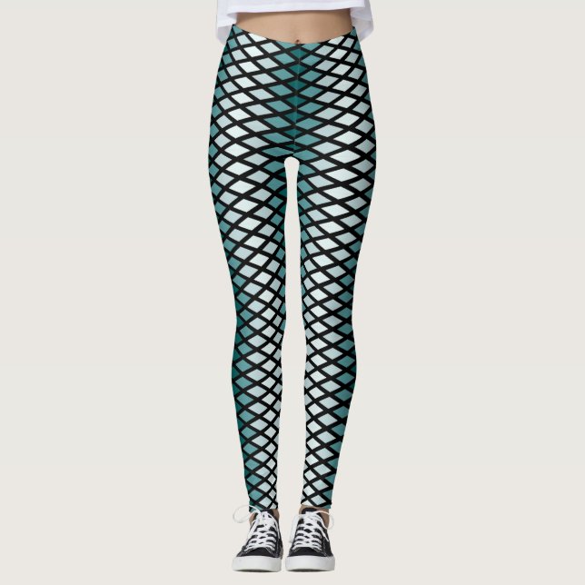 Teal Ombre Diamond Leggings (Framsida)
