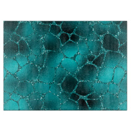 Teal Ombre Glam Glitter Giraffe Spots Mönster