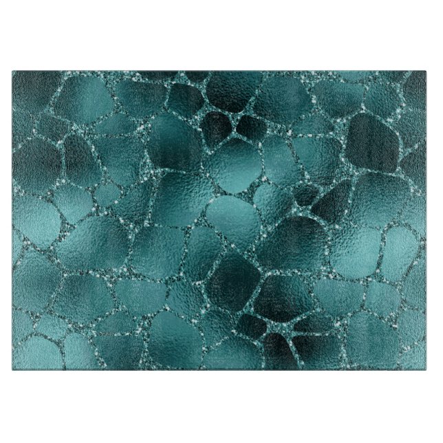 Teal Ombre Glam Glitter Giraffe Spots Mönster (Framsidan)