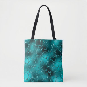 Teal Ombre Glam Glitter Girafffläckar Mönster Tygkasse