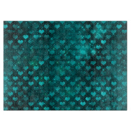 Teal Ombre Glam Glitter Hearts Mönster