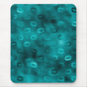 Teal Ombre Glam Glitter Läppmönster Musmatta