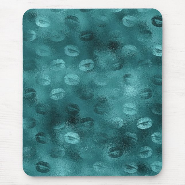Teal Ombre Glam Glitter Läppmönster Musmatta (Framsidan)