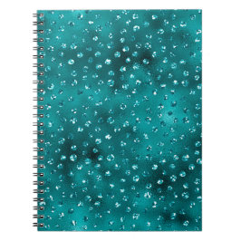 Teal Ombre Glam Glitter Polka dots Mönster Anteckningsbok