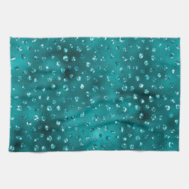 Teal Ombre Glam Glitter Polka dots Mönster Kökshandduk