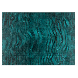 Teal Ombre Glam Glitter Tiger Rand Mönster