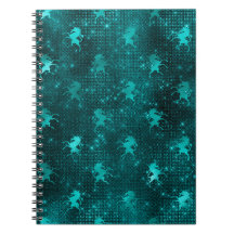 Teal Ombre Glam Glitter Unicorns Mönster