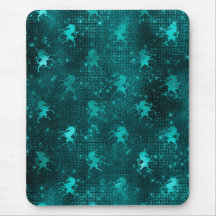 Teal Ombre Glam Glitter Unicorns Mönster