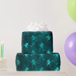 Teal Ombre Glam Glitter Unicorns Mönster Presentpapper