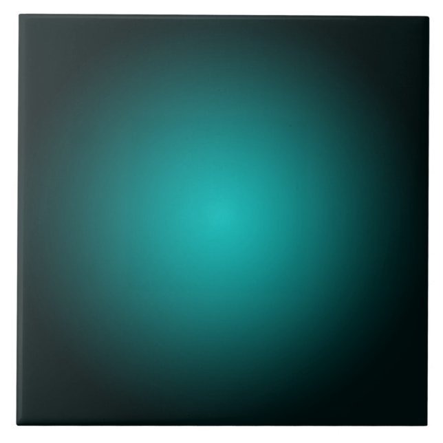 Teal Ombre Grönt Gradient Modern Minimalist Kakelplatta (Framsidan)