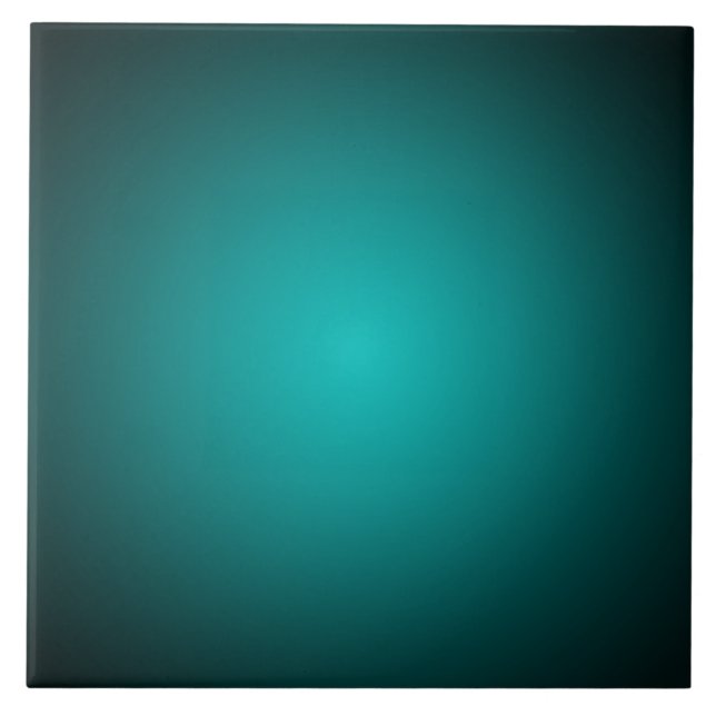 Teal Ombre Grönt Gradient Modern Minimalist Kakelplatta (Framsidan)