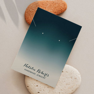 Teal Ombre Handmade made Jewelry Earring Visning Visitkort