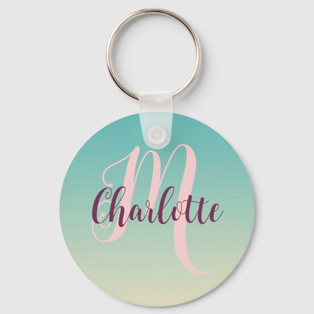 Teal Ombre-julklapp från moster Nyckelring (Framsida)