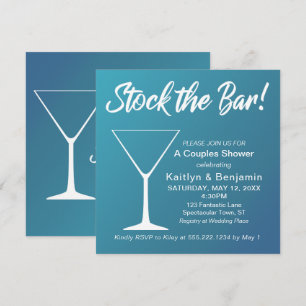 Teal Ombre Lagrar, Pub Script Par Shower Inbjudningar