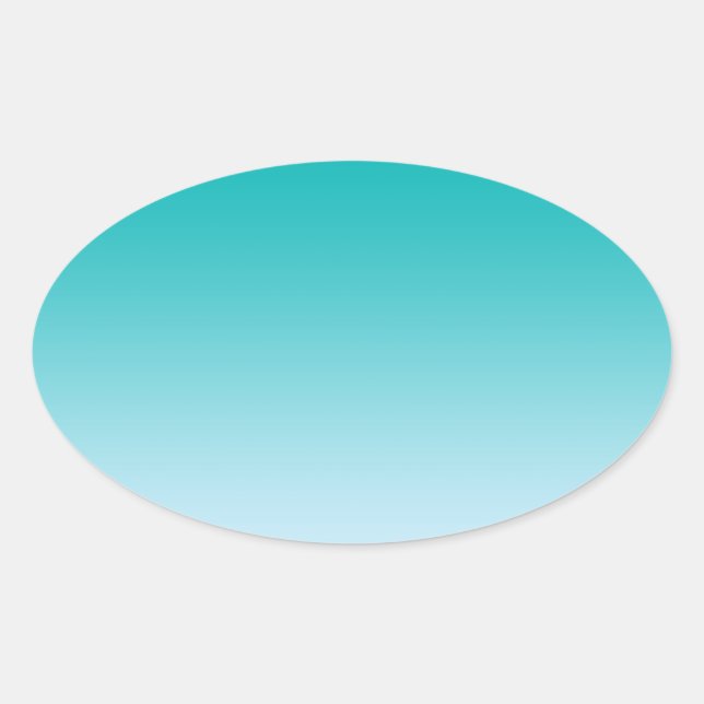 Teal Ombre Ovalt Klistermärke (Framsida)
