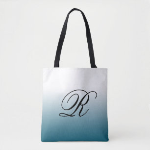 Teal Ombre över vilken Färg som helst med Monogram Tygkasse