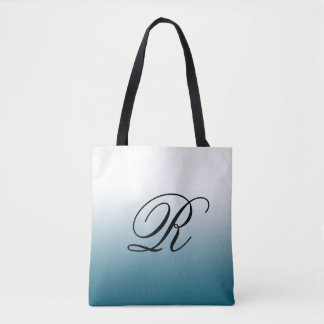 Teal Ombre över vilken Färg som helst med Monogram Tygkasse