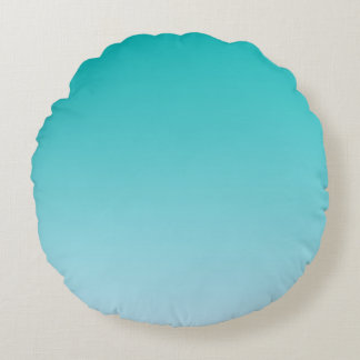 Teal Ombre Rund Kudde