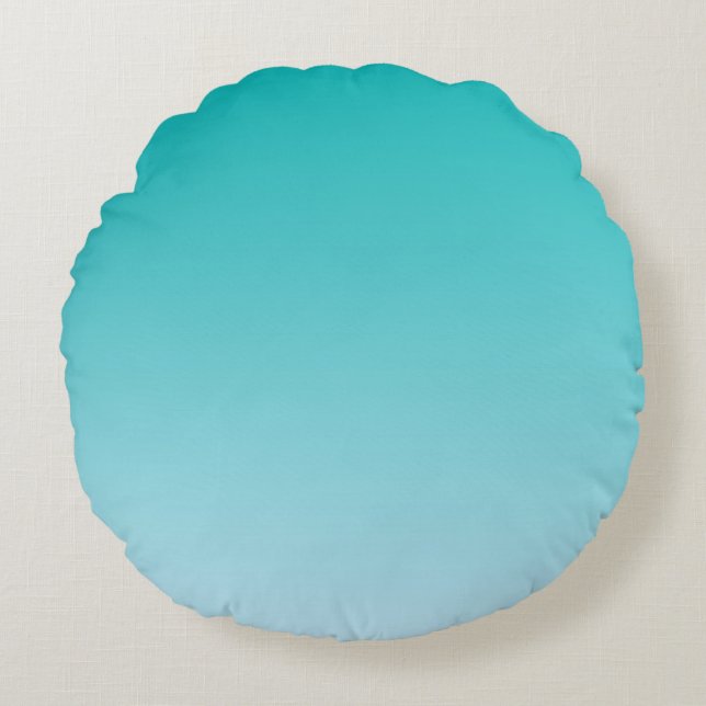 Teal Ombre Rund Kudde (Framsidan)