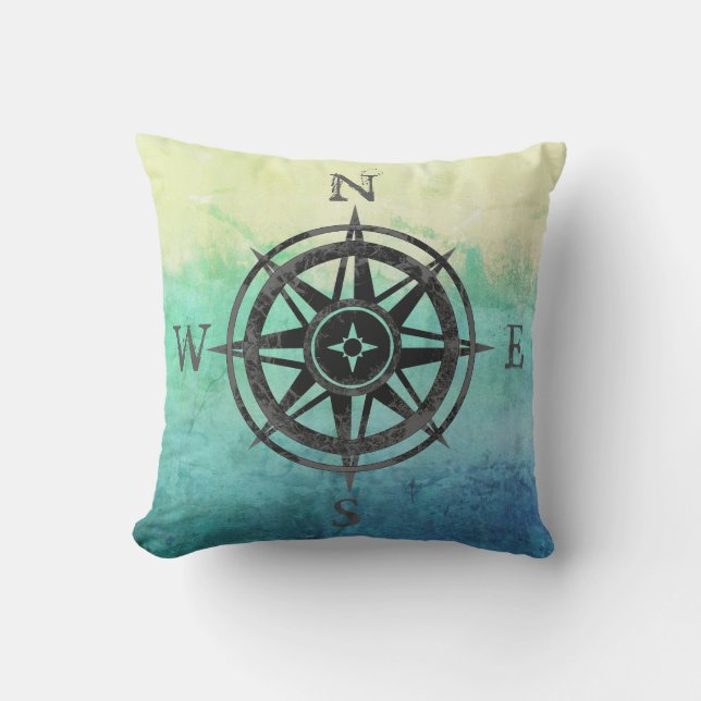 Teal Ombre Sea Kudde (Framsida)
