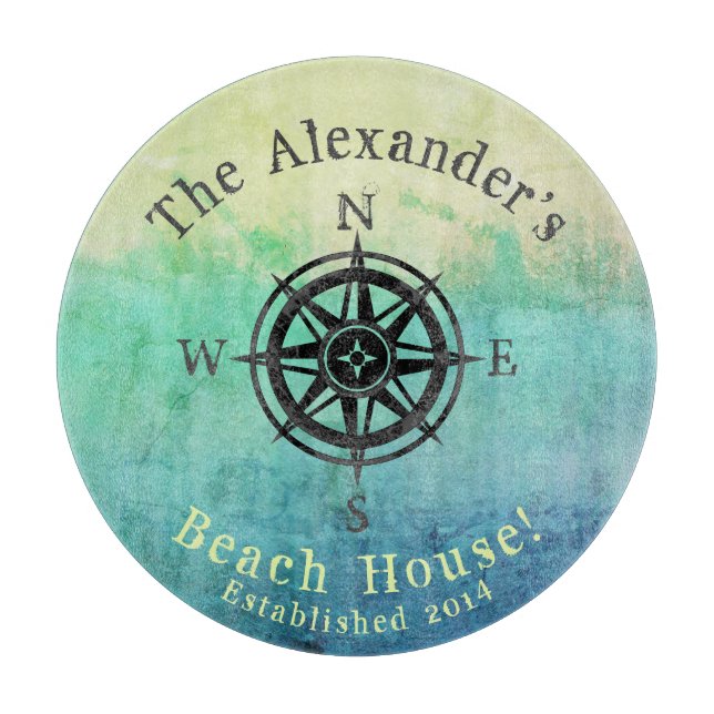 Teal Ombre Sea Nautical Monogram (Framsidan)