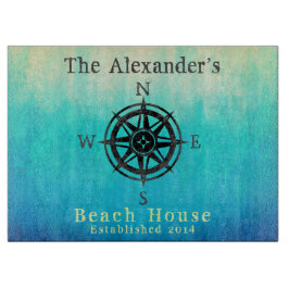 Teal Ombre Sea Nautical Monogram