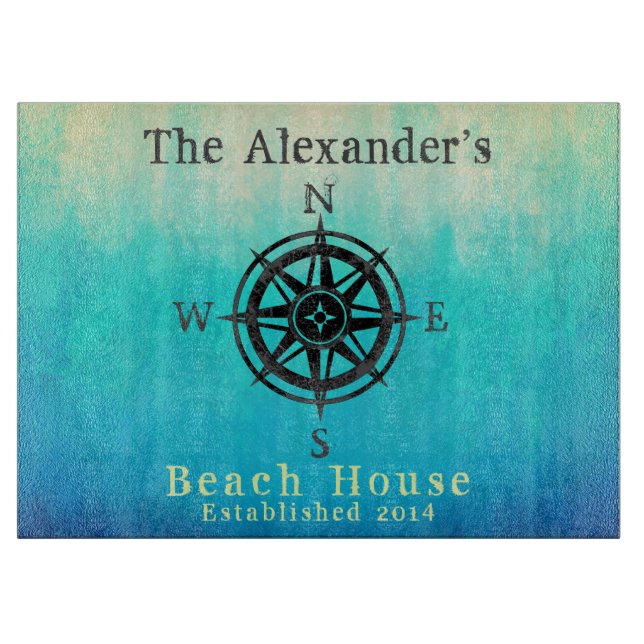 Teal Ombre Sea Nautical Monogram (Framsidan)