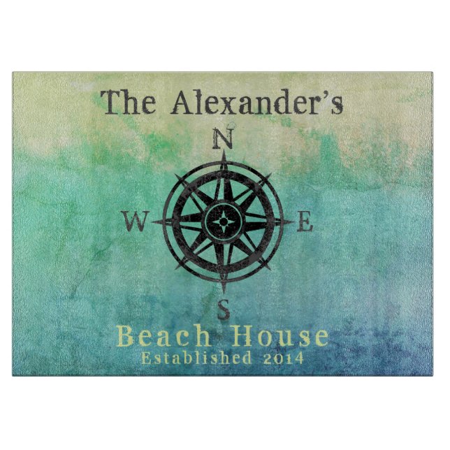 Teal Ombre Sea Nautical Monogram (Framsidan)