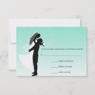 Teal Ombre Silhouette OSA Responcard Kort
