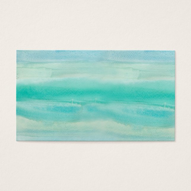 Teal Ombre Watercolor Visitkort (Framsidan)