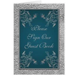 Teal on Pewter Bord Card Hälsningskort
