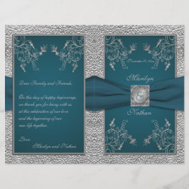 Teal on Pewter-Bröllopsprogrammet