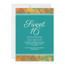 Teal Orange Blommigt Sweet 16 Girls