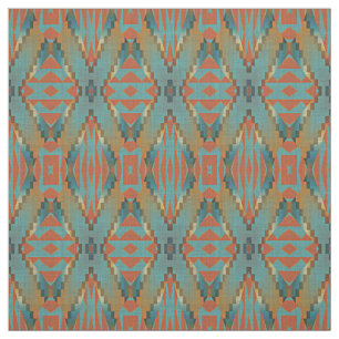 Teal Orange Grönt Turcos Brown Ethnic look Tyg