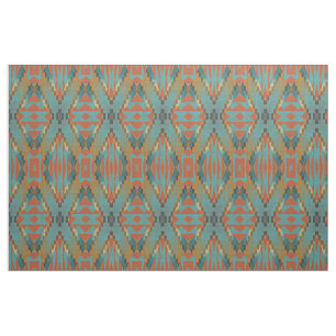 Teal Orange Grönt Turcos Brown Ethnic look Tyg