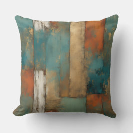 Teal Orange Guld Modern Farmhouse Kudde