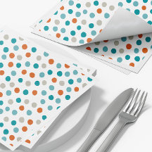Teal Orange Polka Dot Mönster Napkins
