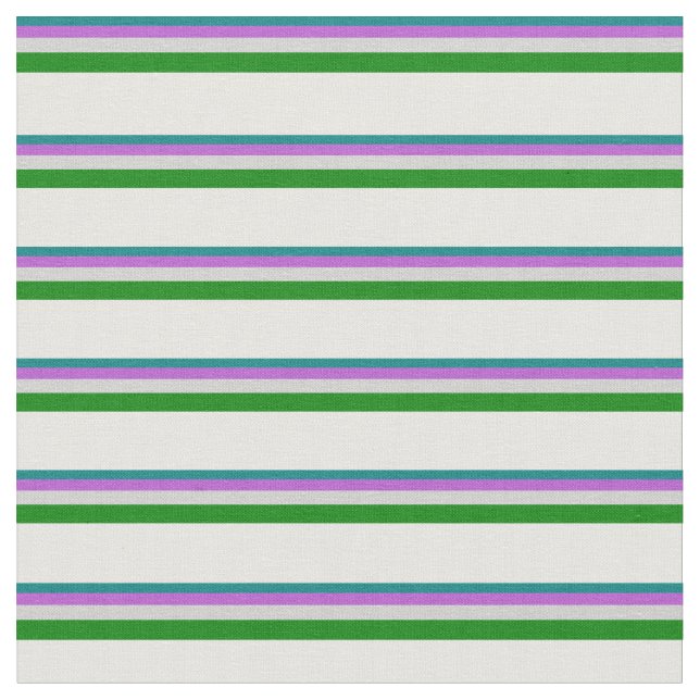 Teal, Orchid, Light Grått, Grönt och Mint Cream Tyg (Närbild)