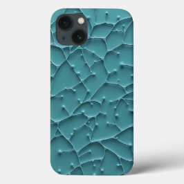 Teal Organisk Textur iPhone-fodral Modern Stil