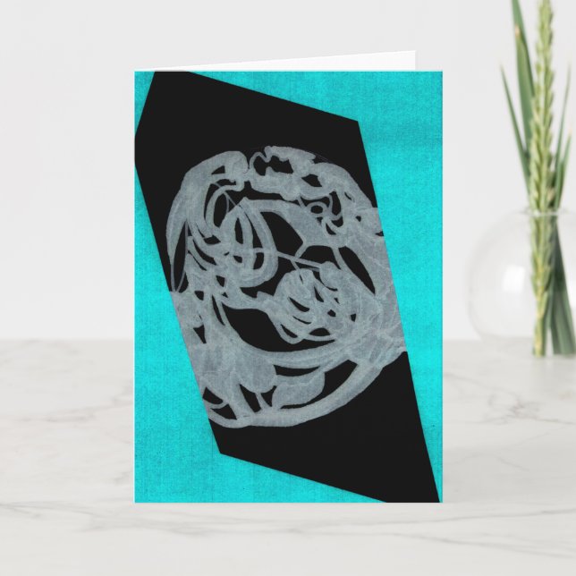 Teal Orgin Greeting Card Kort (Framsida)