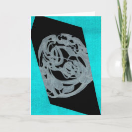 Teal Orgin Greeting Card Kort
